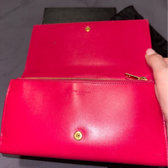 YSL continental wallet in pink WITH DUSTBAG AND BOX - Picture 7 of 8